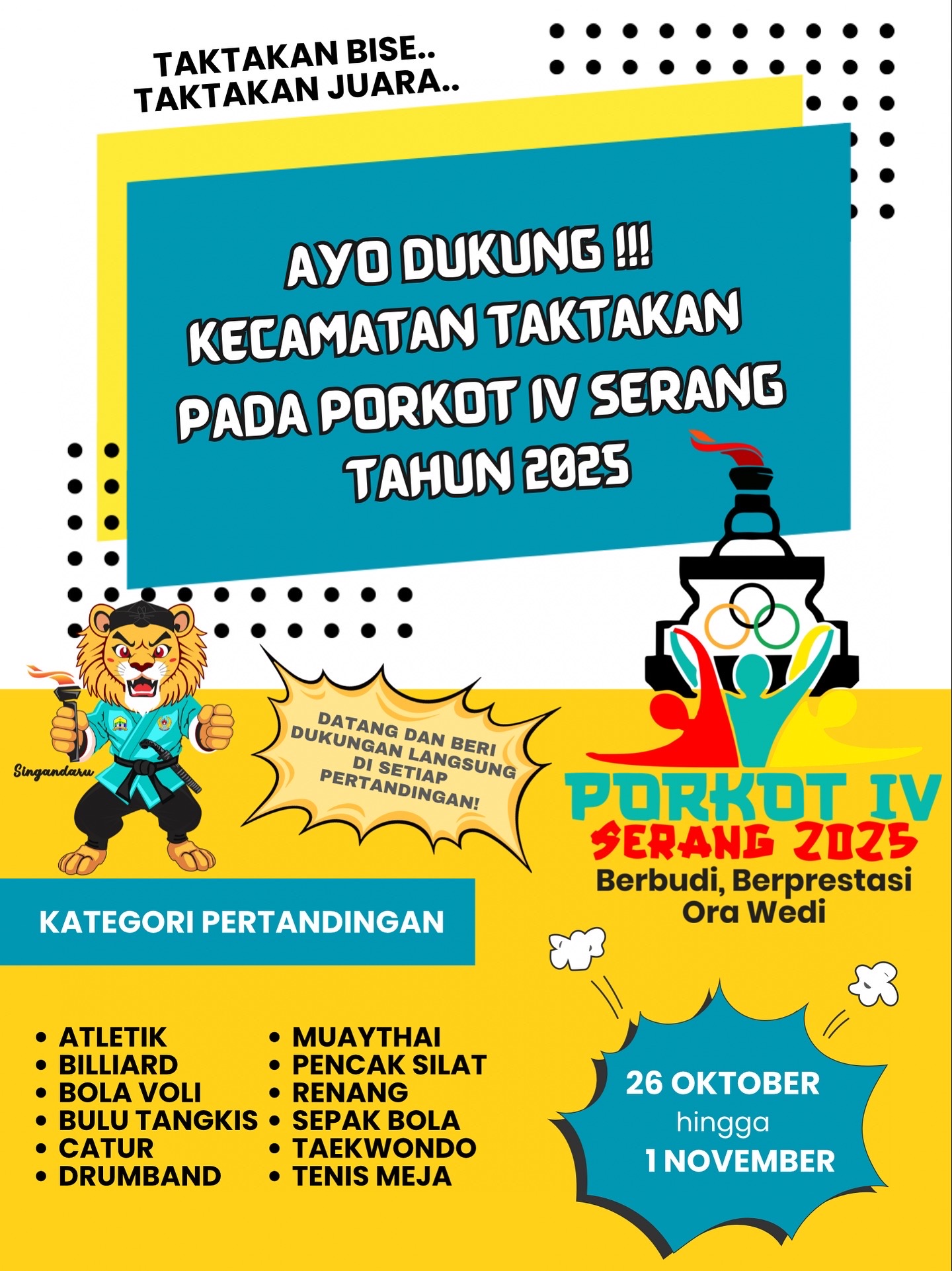 PEKAN OLAHRAGA KOTA (PORKOT) SERANG KE-IV TAHUN 2025